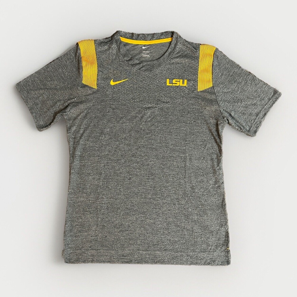 Nike LSU Tigers Sideline Performance T-Shirt - Men's L Heather Charcoal NWOT